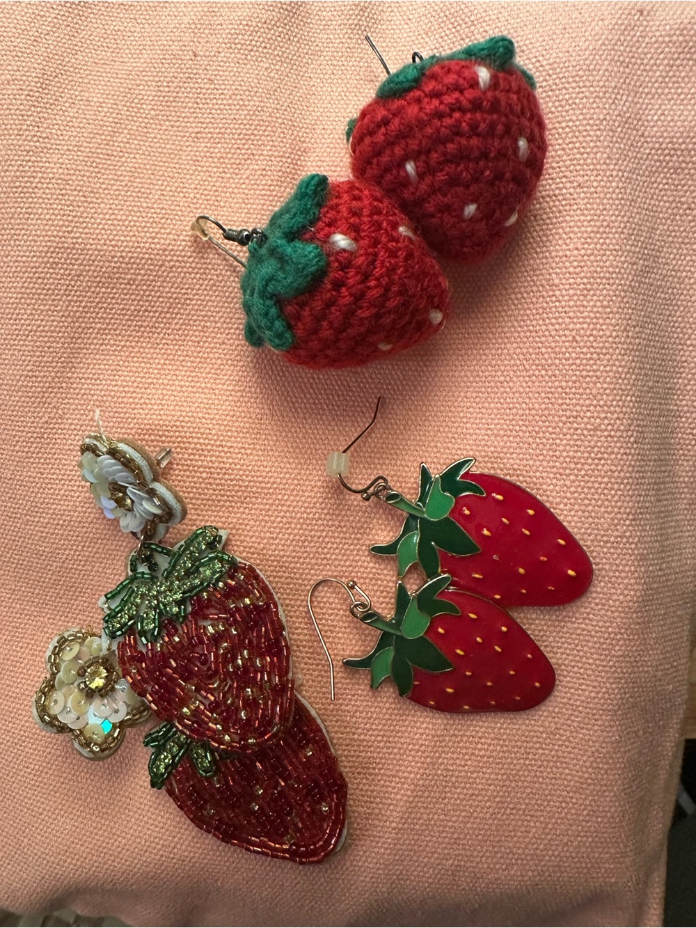 Set of Strawberry Earrings